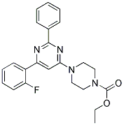 4-[6-(2-FLUORO-PHENYL)-2-PHENYL-PYRIMIDIN-4-YL]-PIPERAZINE-1-CARBOXYLIC ACID ETHYL ESTER 结构式