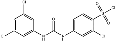 2-CHLORO-4-[3-(3,5-DICHLORO-PHENYL)-UREIDO]-BENZENESULFONYL CHLORIDE 结构式