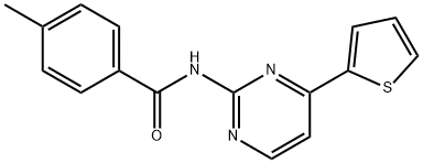 4-甲基-N-(4-(噻吩-2-基)嘧啶-2-基)苯甲酰胺 结构式