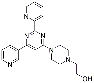 2-[4-(2-PYRIDIN-2-YL-6-PYRIDIN-3-YLPYRIMIDIN-4-YL)PIPERAZIN-1-YL]ETHANOL 结构式