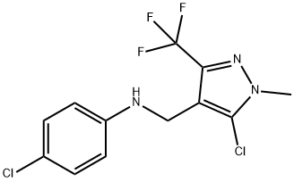 4-CHLORO-N-([5-CHLORO-1-METHYL-3-(TRIFLUOROMETHYL)-1H-PYRAZOL-4-YL]METHYL)ANILINE 结构式