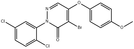 4-BROMO-2-(2,5-DICHLOROPHENYL)-5-(4-METHOXYPHENOXY)-3(2H)-PYRIDAZINONE 结构式
