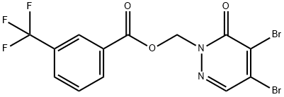 [4,5-Dibromo-6-oxo-1(6H)-pyridazinyl]methyl 3-(trifluoromethyl)benzenecarboxylate 结构式