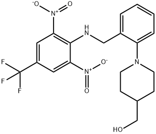 [1-(2-([2,6-Dinitro-4-(trifluoromethyl)anilino]methyl)phenyl)-4-piperidinyl]methanol 结构式
