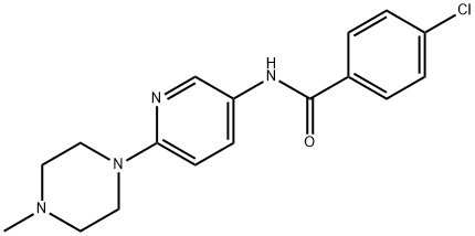 4-CHLORO-N-[6-(4-METHYLPIPERAZINO)-3-PYRIDINYL]BENZENECARBOXAMIDE 结构式