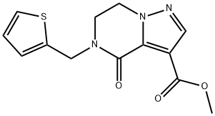 Methyl 4-oxo-5-(2-thienylmethyl)-4,5,6,7-tetrahydropyrazolo[1,5-a]pyrazine-3-carboxylate 结构式