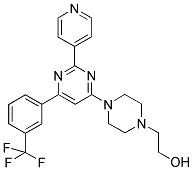 2-(4-[2-PYRIDIN-4-YL-6-(3-TRIFLUOROMETHYL-PHENYL)-PYRIMIDIN-4-YL]-PIPERAZIN-1-YL)-ETHANOL 结构式