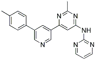 N-(2-METHYL-6-[5-(4-METHYLPHENYL)PYRIDIN-3-YL]PYRIMIDIN-4-YL)PYRIMIDIN-2-AMINE 结构式