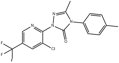 2-[3-CHLORO-5-(TRIFLUOROMETHYL)-2-PYRIDINYL]-5-METHYL-4-(4-METHYLPHENYL)-2,4-DIHYDRO-3H-1,2,4-TRIAZOL-3-ONE 结构式