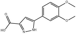 5-(3,4-二甲氧基-苯基)-2H-吡唑-3-甲酸 结构式