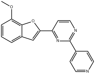 4-(7-METHOXY-1-BENZOFURAN-2-YL)-2-(4-PYRIDINYL)PYRIMIDINE 结构式