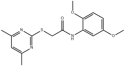 N-(2,5-DIMETHOXYPHENYL)-2-[(4,6-DIMETHYL-2-PYRIMIDINYL)SULFANYL]ACETAMIDE 结构式