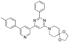 8-[2-PHENYL-6-(5-P-TOLYL-PYRIDIN-3-YL)-PYRIMIDIN-4-YL]-1,4-DIOXA-8-AZA-SPIRO[4.5]DECANE 结构式