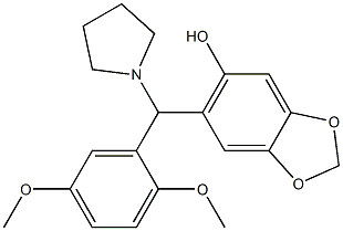 6-[(2,5-DIMETHOXYPHENYL)(1-PYRROLIDINYL)METHYL]-1,3-BENZODIOXOL-5-OL 结构式