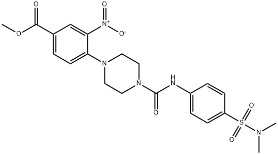 METHYL 4-[4-((4-[(DIMETHYLAMINO)SULFONYL]ANILINO)CARBONYL)PIPERAZINO]-3-NITROBENZENECARBOXYLATE 结构式