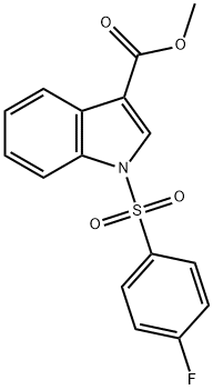 METHYL 1-[(4-FLUOROPHENYL)SULFONYL]-1H-INDOLE-3-CARBOXYLATE 结构式