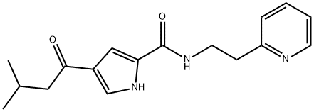 4-(3-甲基丁酰基)-N-(2-(吡啶-2-基)乙基)-1H-吡咯-2-甲酰胺 结构式