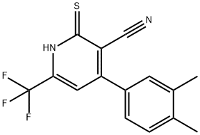 4-(3,4-DIMETHYL-PHENYL)-2-MERCAPTO-6-TRIFLUOROMETHYL-NICOTINONITRILE 结构式