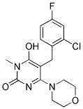 5-(2-CHLORO-4-FLUOROBENZYL)-6-HYDROXY-1-METHYL-4-MORPHOLIN-4-YLPYRIMIDIN-2(1H)-ONE 结构式