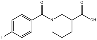 1-(4-氟苯基)羰基哌啶-3-羧酸 结构式