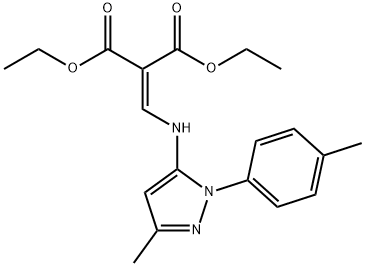 DIETHYL 2-(([3-METHYL-1-(4-METHYLPHENYL)-1H-PYRAZOL-5-YL]AMINO)METHYLENE)MALONATE 结构式