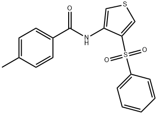 4-METHYL-N-[4-(PHENYLSULFONYL)-3-THIENYL]BENZENECARBOXAMIDE 结构式