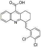 4-(2,3-DICHLORO-BENZYLIDENE)-1,2,3,4-TETRAHYDRO-ACRIDINE-9-CARBOXYLIC ACID 结构式