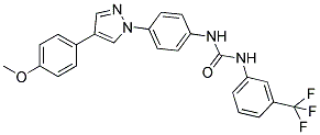 N-[4-(4-(4-METHOXYPHENYL)-1H-PYRAZOL-1-YL)PHENYL]-N'-(3-(TRIFLUOROMETHYL)PHENYL)UREA 结构式