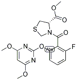 (4S)-3-[2-[(4,6-DIMETHOXYPYRIMIDIN-2-YL)OXY]-6-FLUOROBENZOYL]THIAZOLIDINE-4-CARBOXYLIC ACID, METHYL ESTER 结构式