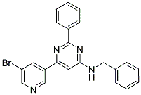 N-BENZYL-6-(5-BROMOPYRIDIN-3-YL)-2-PHENYLPYRIMIDIN-4-AMINE 结构式