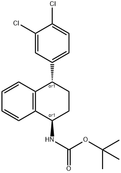 TRANS-4-(3,4-DICHLOROPHENYL)-1,2,3,4-TETRAHYDRO-N-BOC-1-NAPHTHALENAMINE 结构式