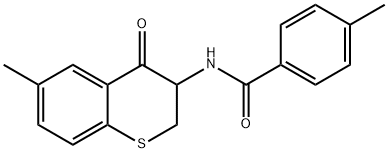 4-METHYL-N-(6-METHYL-4-OXO-3,4-DIHYDRO-2H-THIOCHROMEN-3-YL)BENZENECARBOXAMIDE 结构式