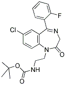 1-(2-BOC-AMINOETHYL)-7-CHLORO-5-(2-FLUOROPHENYL)-1,3-DIHYDRO-2H-1,4-BENZODIAZEPIN-2-ONE 结构式