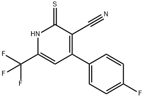 4-(4-氟苯基)-2-巯基-6-(三氟甲基)氰吡啶 结构式