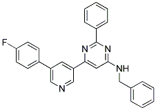 BENZYL-(6-[5-(4-FLUORO-PHENYL)-PYRIDIN-3-YL]-2-PHENYL-PYRIMIDIN-4-YL)-AMINE 结构式