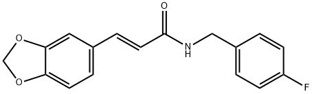 3-(1,3-BENZODIOXOL-5-YL)-N-(4-FLUOROBENZYL)ACRYLAMIDE 结构式
