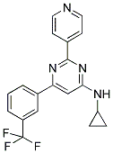 N-CYCLOPROPYL-2-PYRIDIN-4-YL-6-[3-(TRIFLUOROMETHYL)PHENYL]PYRIMIDIN-4-AMINE 结构式