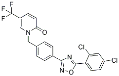 1-[4-[5-(2,4-DICHLOROPHENYL)-1,2,4-OXADIAZOL-3-YL]BENZYL]-5-(TRIFLUOROMETHYL)-2-PYRIDONE 结构式