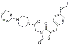 (E)-5-(4-ETHOXYBENZYLIDENE)-3-(2-OXO-2-(4-PHENYLPIPERAZIN-1-YL)ETHYL)THIAZOLIDINE-2,4-DIONE 结构式