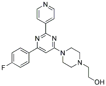 2-(4-[6-(4-FLUOROPHENYL)-2-PYRIDIN-4-YLPYRIMIDIN-4-YL]PIPERAZIN-1-YL)ETHANOL 结构式