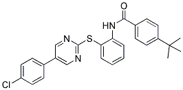 4-TERT-BUTYL-N-[2-((5-(4-CHLOROPHENYL)PYRIMIDIN-2-YL)THIO)PHENYL]BENZAMIDE 结构式