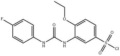 4-ETHOXY-3-[3-(4-FLUORO-PHENYL)-UREIDO]-BENZENE SULFONYL CHLORIDE 结构式