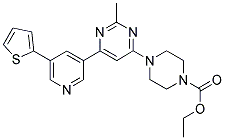 4-[2-Methyl-6-(5-thiophen-2-yl-pyridin-3-yl)-pyrimidin-4-yl]-piperazine-1-carboxylic acid ethyl ester 结构式