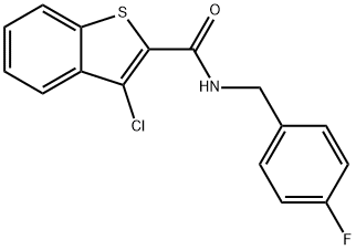 3-CHLORO-N-(4-FLUOROBENZYL)-1-BENZOTHIOPHENE-2-CARBOXAMIDE 结构式