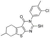 3-(3-CHLORO-4-METHYL-PHENYL)-2-MERCAPTO-7-METHYL-5,6,7,8-TETRAHYDRO-3H-BENZO[4,5]THIENO[2,3-D]PYRIMIDIN-4-ONE 结构式