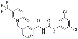 1-[3-[2,4-DIAZA-4-(3,5-DICHLOROPHENYL)-1,3-DIOXOBUT-1-YL]BENZYL]-5-(TRIFLUOROMETHYL)-2-PYRIDONE 结构式