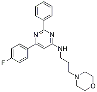 [6-(4-FLUORO-PHENYL)-2-PHENYL-PYRIMIDIN-4-YL]-(3-MORPHOLIN-4-YL-PROPYL)-AMINE 结构式