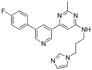 6-[5-(4-FLUOROPHENYL)PYRIDIN-3-YL]-N-[3-(1H-IMIDAZOL-1-YL)PROPYL]-2-METHYLPYRIMIDIN-4-AMINE 结构式