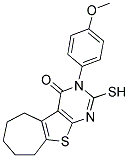 2-MERCAPTO-3-(4-METHOXY-PHENYL)-3,5,6,7,8,9-HEXAHYDRO-10-THIA-1,3-DIAZA-BENZO[A]AZULEN-4-ONE 结构式