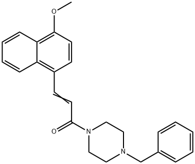 (E)-1-(4-BENZYLPIPERAZINO)-3-(4-METHOXY-1-NAPHTHYL)-2-PROPEN-1-ONE 结构式